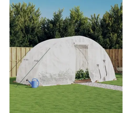 Siltumnīca Ar Tērauda Rāmi, Balta, 10 M² 5X2X2,3 M Vidaxl
