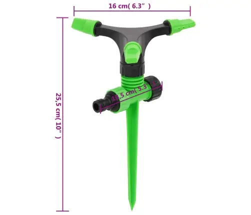 Rotējoši Smidzinātāji, 4 Gab., Zaļi Ar Melnu, 16X13,5X25,5 Cm Vidaxl