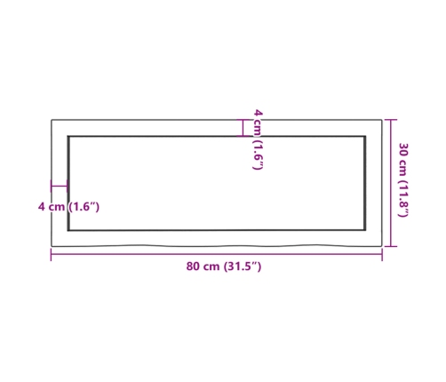 Sienas Plaukts, 80X30X(2-4) Cm, Neapstrādāts Ozola Masīvkoks Vidaxl