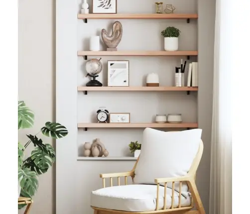 Sienas Plaukts, 100X10X4 Cm, Neapstrādāts Ozola Masīvkoks Vidaxl