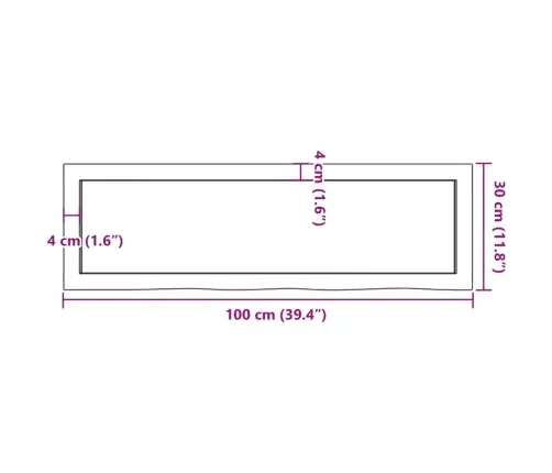 Sienas Plaukts, 100X30X(2-6) Cm, Neapstrādāts Ozola Masīvkoks Vidaxl