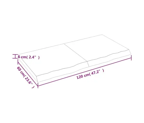 Seinariiul, 120X60X(2-6) cm Töötlemata Tammepuit Seinariiul, 120X60X(2-6) cm Töötlemata Tammepuit