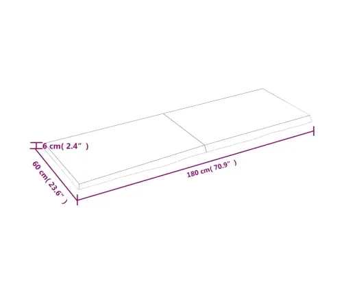 Seinariiul, 180X60X(2-6) cm Töötlemata Tammepuit Seinariiul, 180X60X(2-6) cm Töötlemata Tammepuit
