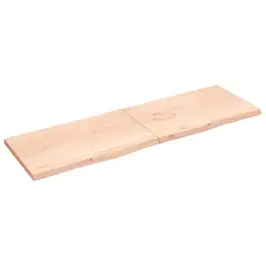 Sienas Plaukts, 200X60X(2-4) Cm, Neapstrādāts Ozola Masīvkoks Vidaxl