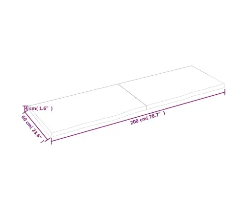 Seinariiul, 200X60X(2-4) cm Töötlemata Tammepuit