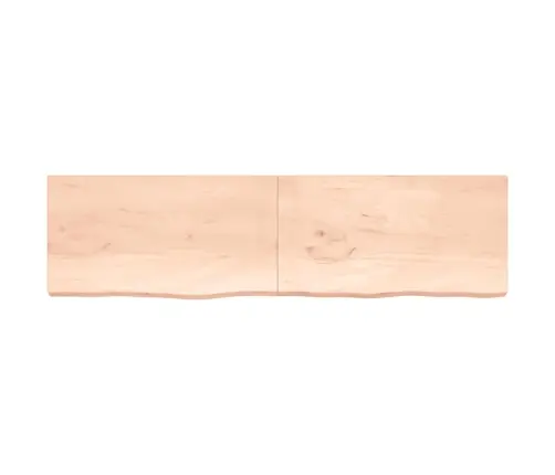 Sienas Plaukts, 220X60X(2-6) Cm, Neapstrādāts Ozola Masīvkoks Vidaxl