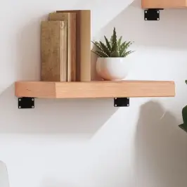 Sienas Plaukts, Gaiši Brūns, 40X20X6 Cm, Ozola Masīvkoks Vidaxl