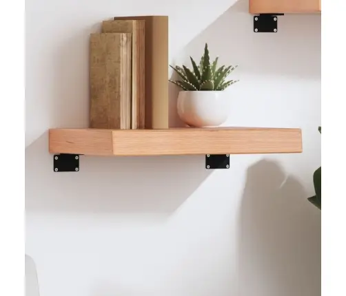 Sienas Plaukts, Gaiši Brūns, 40X20X6 Cm, Ozola Masīvkoks Vidaxl