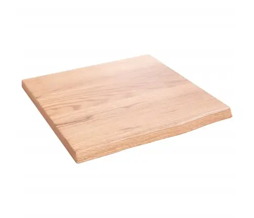 Sienas Plaukts, Gaiši Brūns, 40X40X2 Cm, Ozola Masīvkoks Vidaxl