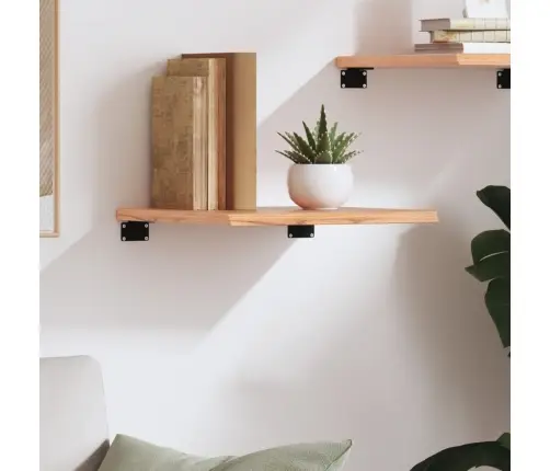 Sienas Plaukts, Gaiši Brūns, 40X40X2 Cm, Ozola Masīvkoks Vidaxl