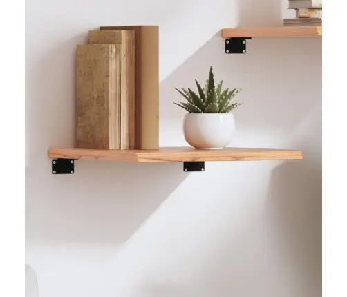 Sienas Plaukts, Gaiši Brūns, 40X40X2 Cm, Ozola Masīvkoks Vidaxl