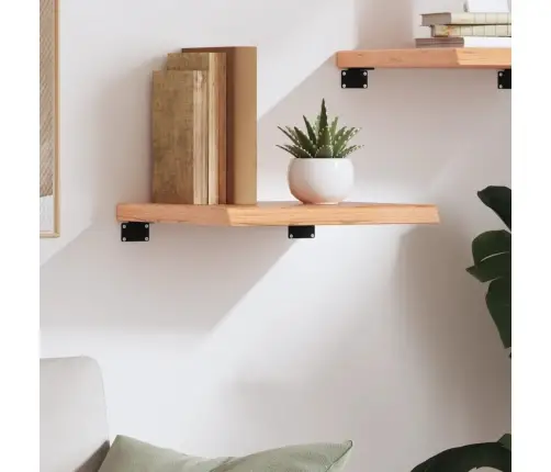 Sienas Plaukts, Gaiši Brūns, 40X40X(2-4) Cm, Ozola Masīvkoks Vidaxl