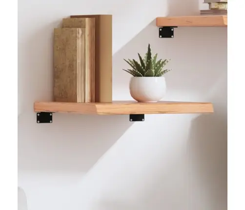 Sienas Plaukts, Gaiši Brūns, 40X40X(2-4) Cm, Ozola Masīvkoks Vidaxl