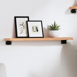 Sienas Plaukts, Gaiši Brūns, 60X10X2 Cm, Ozola Masīvkoks Vidaxl