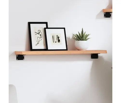 Sienas Plaukts, Gaiši Brūns, 60X10X2 Cm, Ozola Masīvkoks Vidaxl