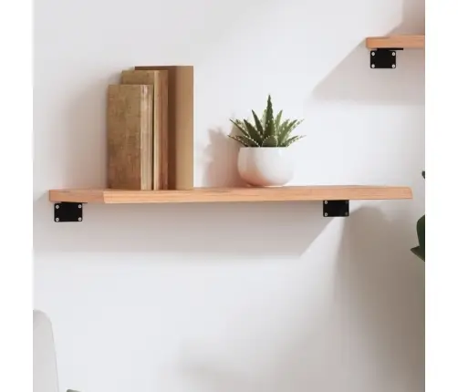 Sienas Plaukts, Gaiši Brūns, 60X20X2 Cm, Ozola Masīvkoks Vidaxl