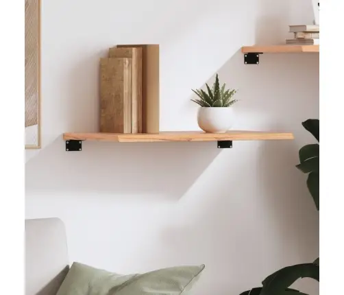 Sienas Plaukts, Gaiši Brūns, 60X40X2 Cm, Ozola Masīvkoks Vidaxl