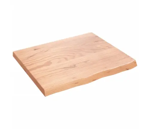 Sienas Plaukts, Gaiši Brūns, 60X50X(2-4) Cm, Ozola Masīvkoks Vidaxl