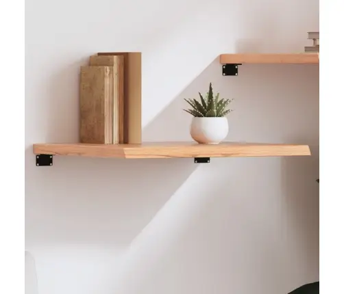 Sienas Plaukts, Gaiši Brūns, 60X50X(2-4) Cm, Ozola Masīvkoks Vidaxl