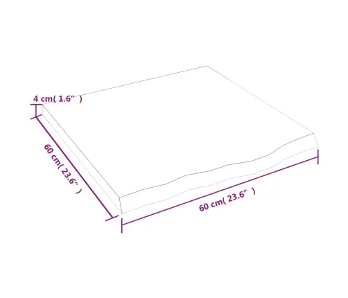 Seinariiul, Helepruun, 60 X 60 X (2-4) cm Töödeldud Tammepuit