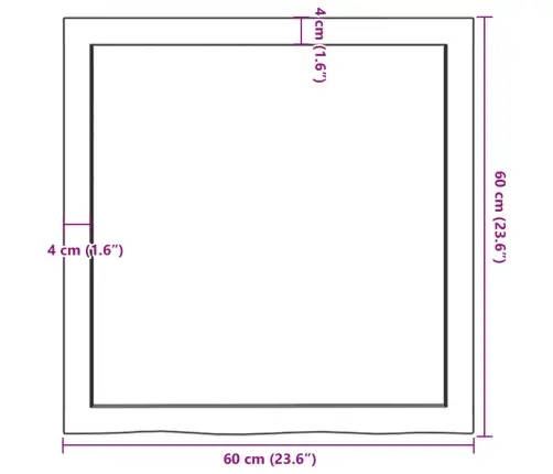 Seinariiul, Helepruun, 60 X 60 X (2-4) cm Töödeldud Tammepuit
