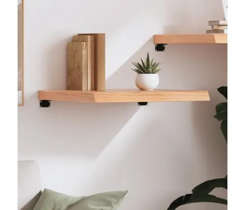 Sienas Plaukts, Gaiši Brūns, 60X60X(2-6) Cm, Ozola Masīvkoks Vidaxl