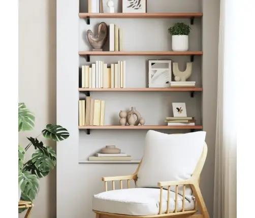 Sieninė Lentyna, Šviesiai Ruda, 80X20X2cm Ąžuolo Masyvas