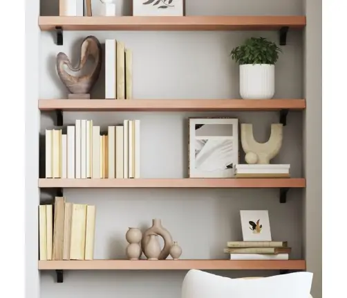 Sienas Plaukts, Gaiši Brūns, 80X20X4 Cm, Ozola Masīvkoks Vidaxl