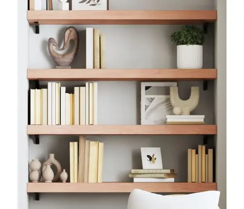 Sienas Plaukts, Gaiši Brūns, 80X30X(2-6) Cm, Ozola Masīvkoks Vidaxl