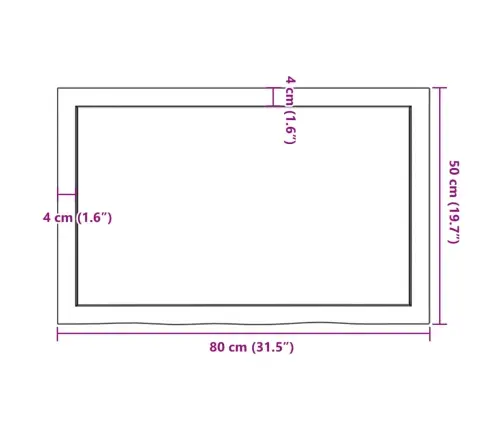 Seinariiul, Helepruun, 80 X 50 X (2-4) cm Töödeldud Tammepuit