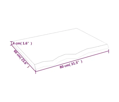 Sienas Plaukts, Gaiši Brūns, 80X60X(2-4) Cm, Ozola Masīvkoks Vidaxl