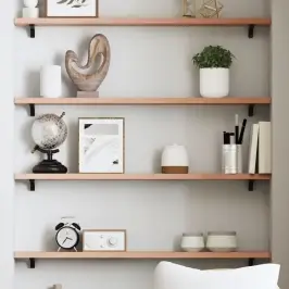 Sienas Plaukts, Gaiši Brūns, 100X10X2 Cm, Ozola Masīvkoks Vidaxl