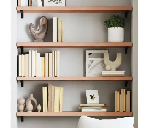 Sienas Plaukts, Gaiši Brūns, 100X30X(2-4) Cm, Ozola Masīvkoks Vidaxl