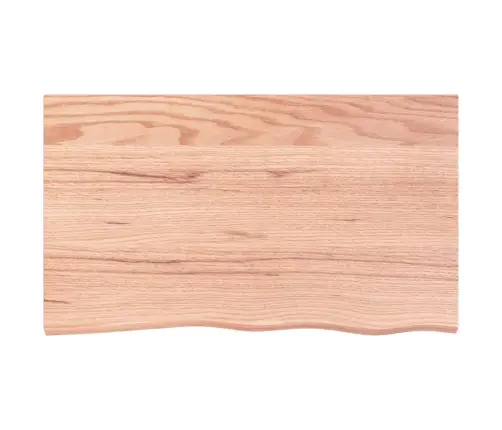 Sienas Plaukts, Gaiši Brūns, 100X60X(2-4) Cm, Ozola Masīvkoks Vidaxl