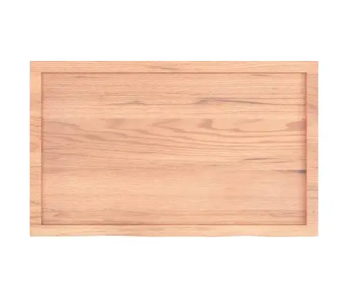 Sienas Plaukts, Gaiši Brūns, 100X60X(2-6) Cm, Ozola Masīvkoks Vidaxl