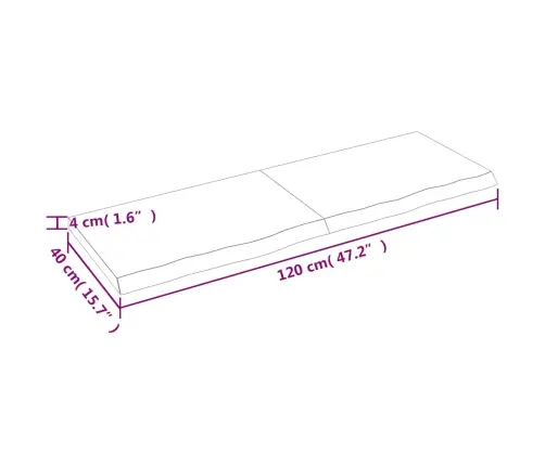 Seinariiul, Helepruun, 120 X 40 X (2-4) cm Töödeldud Tammepuit