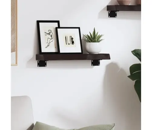 Sienas Plaukts, Tumši Brūns, 40X10X4 Cm, Ozola Masīvkoks Vidaxl