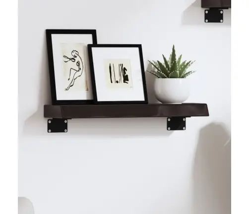 Sienas Plaukts, Tumši Brūns, 40X10X4 Cm, Ozola Masīvkoks Vidaxl