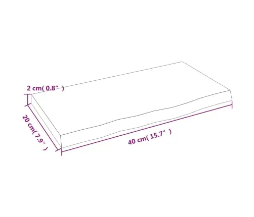 Sieninė Lentyna, Tamsiai Ruda, 40X20X2 cm Ąžuolo Masyvas