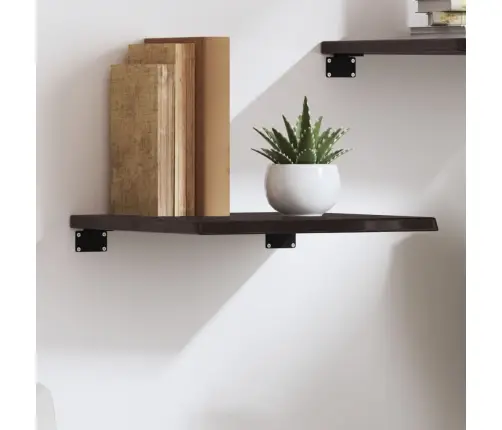 Sienas Plaukts, Tumši Brūns, 40X40X2 Cm, Ozola Masīvkoks Vidaxl