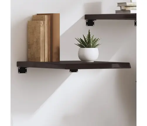 Sienas Plaukts, Tumši Brūns, 40X60X(2-4) Cm, Ozola Masīvkoks Vidaxl