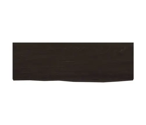 Sienas Plaukts, Tumši Brūns, 60X20X2 Cm, Ozola Masīvkoks Vidaxl
