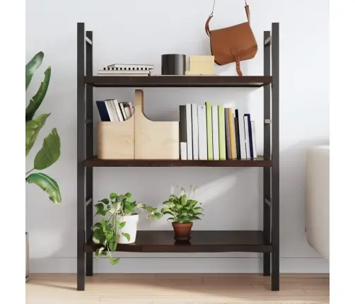 Sienas Plaukts, Tumši Brūns, 80X40X(2-4) Cm, Ozola Masīvkoks Vidaxl