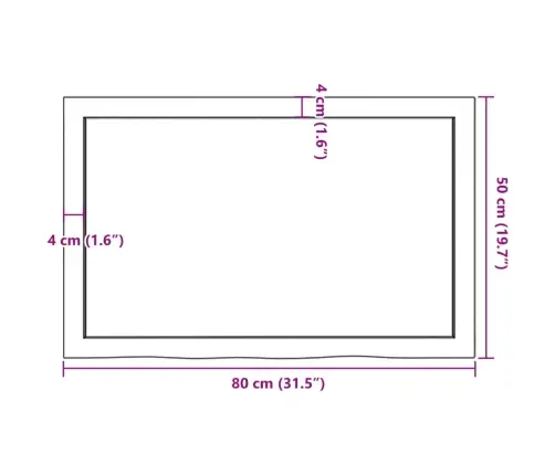 Seinariiul, Tumepruun, 80X50X(2-6) cm Töödeldud Tammepuit