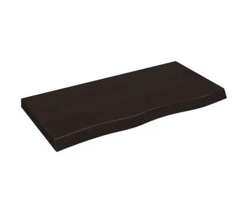 Sienas Plaukts, Tumši Brūns, 100X50X(2-6) Cm, Ozola Masīvkoks Vidaxl