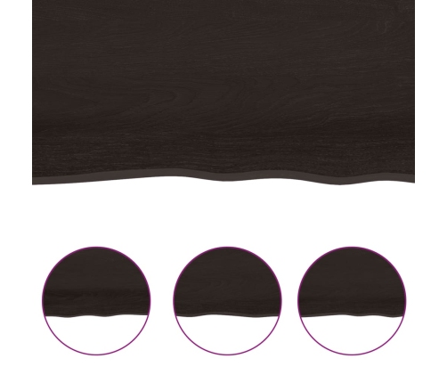 Sienas Plaukts, Tumši Brūns, 100X60X(2-6) Cm, Ozola Masīvkoks Vidaxl