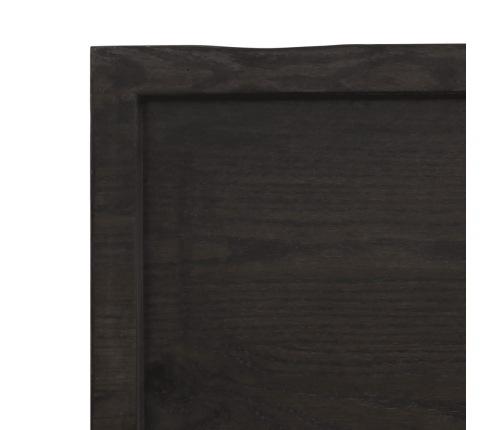 Sienas Plaukts, Tumši Brūns, 100X60X(2-6) Cm, Ozola Masīvkoks Vidaxl