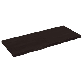Sienas Plaukts, Tumši Brūns, 120X50X(2-4) Cm, Ozola Masīvkoks Vidaxl