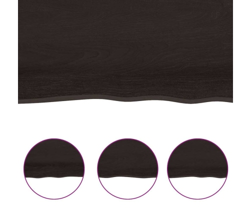 Sienas Plaukts, Tumši Brūns, 120X50X(2-4) Cm, Ozola Masīvkoks Vidaxl