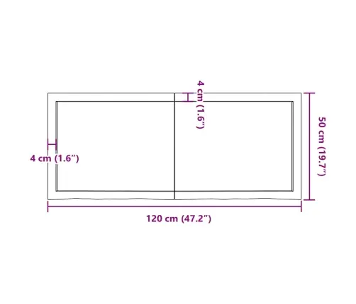 Seinariiul, Tumepruun, 120X50X(2-4) cm Töödeldud Tammepuit